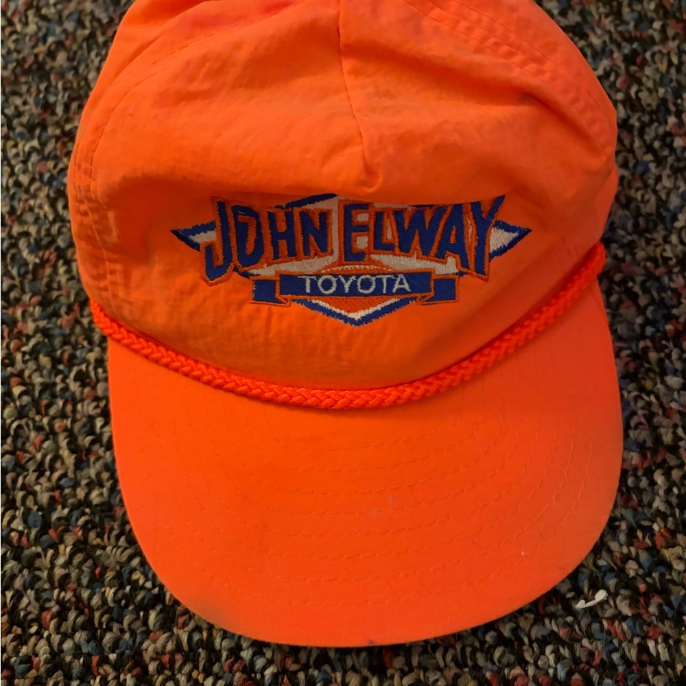 Vintage Orange John Elway Toyota Cap car broncos adjustable